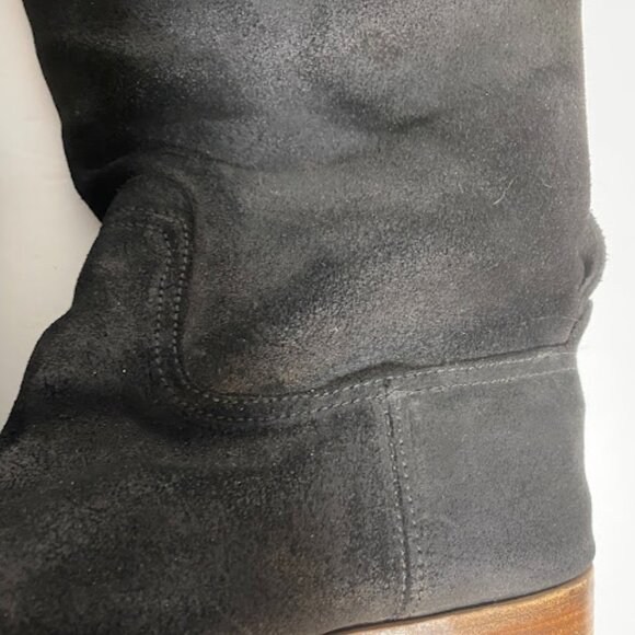 Rag & Bone New York Black Suede Tall Moto Boots - Size 36 - Picture 5 of 13